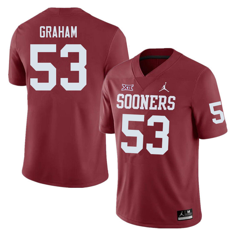 Men #53 Darius Graham Oklahoma Sooners College Football Jerseys Sale-Crimson